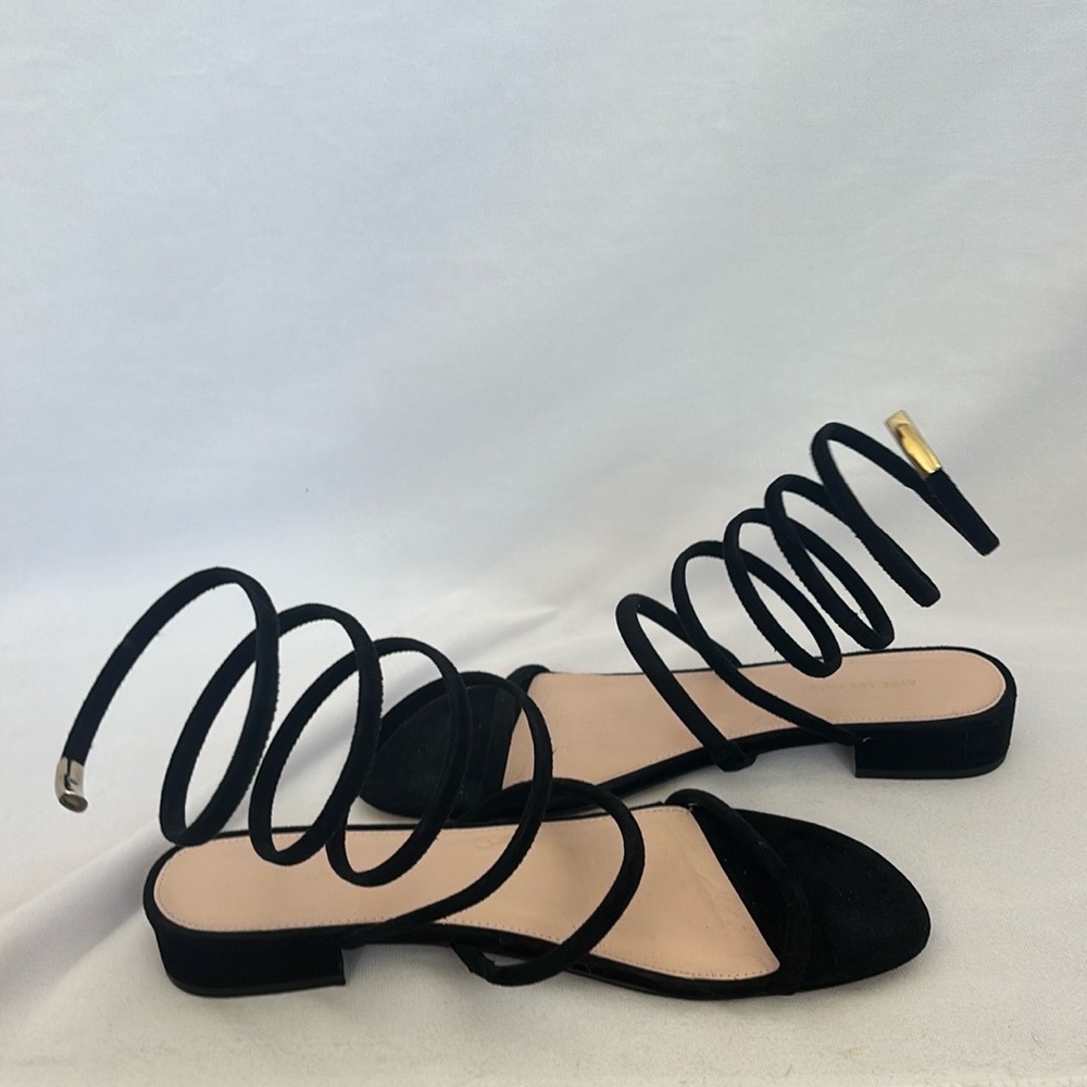 suede ankle wrapping sandals by avec les filles size 9